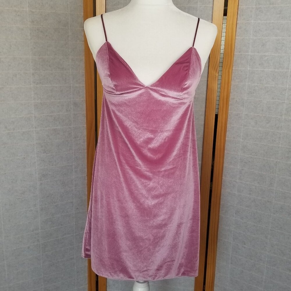 Victoria's Secret Pink Velvet Mini Slip Dress Size Small